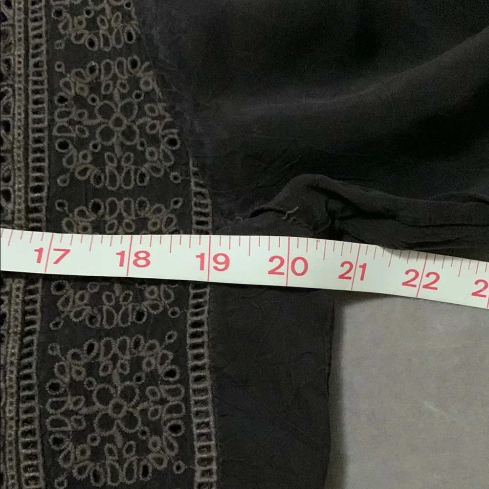 Johnny Was Brown Lace Ruffled Tunic with Mandarin Collar - Picture 8 of 12